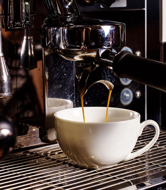 ES white cup with espresso